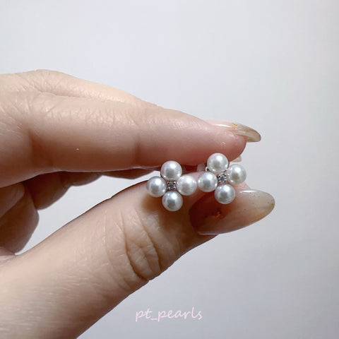 極光 Akoya 4-4.5mm 配鑽耳環  | Aurora Akoya 4-4.5mm Earrings with Diamonds
