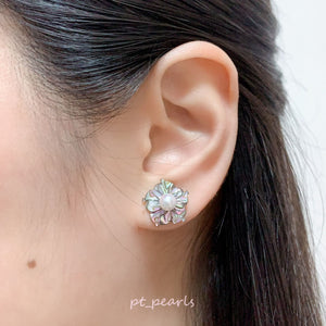 Akoya 配南洋珍珠 / 大溪地珍珠貝母耳環 | Akoya with South Sea Mother Pearl / Tahiti Mother Pearl Earrings