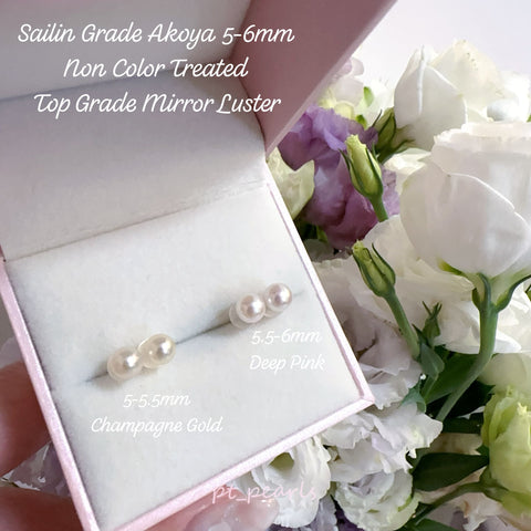 Summer Sale 彩凜級 5-6mm Akoya耳環 | Sailin /grade 5-6mm Akoya earrings