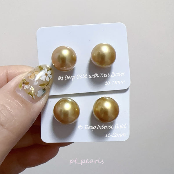 頂級極光南洋極濃金珠 10-11 / 11-12mm 配18K配件 | Top Grade Aurora South Sea Deep Gold Pearl 10-11 / 11-12mm with 18K setting