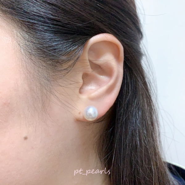 (限定價) 頂級鏡面 南洋澳白10-11mm 耳環  | Top Luster South Sea White Pearl 10-11mm Earrings
