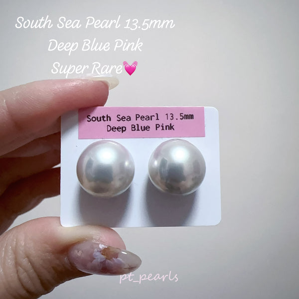 (直播價) 極光南洋澳白 銀藍色 13.5mm 耳環  | Aurora South Sea White Pearl in Silvery Blue 13.5mm Earrings