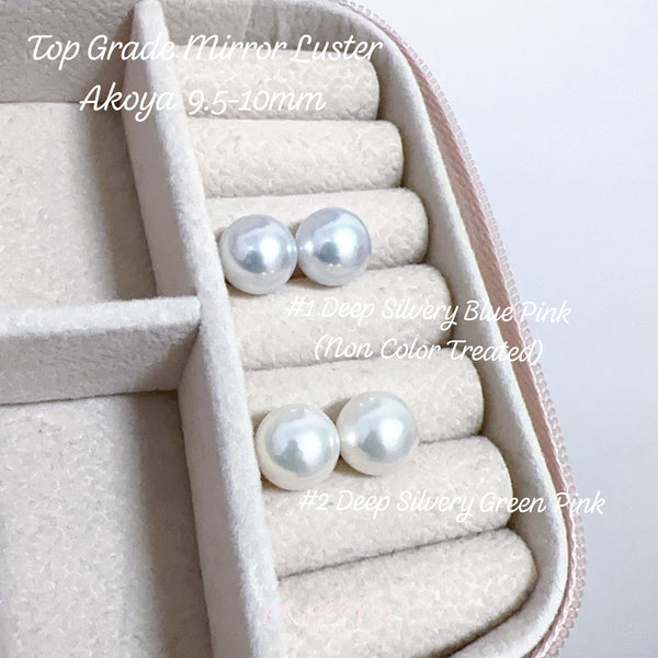頂級 極鏡面 Akoya 9.5-10mm 耳環 | Top Grade Mirror Luster Akoya 9.5-10mm Earrings