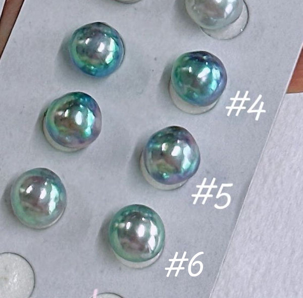 (Summer Sale) Akoya 極光巴洛克 人魚色無調色 8.5-9mm耳環 | Aurora Akoya Baroque Mermaid Color Non Color Treated 8.5-9mm Earrings