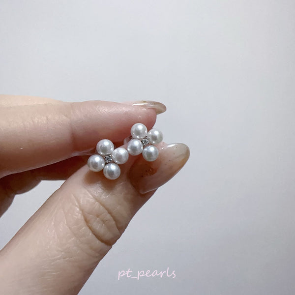 極光 Akoya 4-4.5mm 配鑽耳環  | Aurora Akoya 4-4.5mm Earrings with Diamonds
