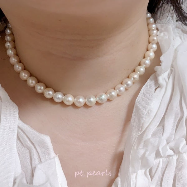 超特價 Akoya 極光幻彩櫻花粉色 8-8.5mm 珠鏈 | Special Offer Aurora Akoya 8-8.5mm Rainbow Sakura Pink Pearl Strand