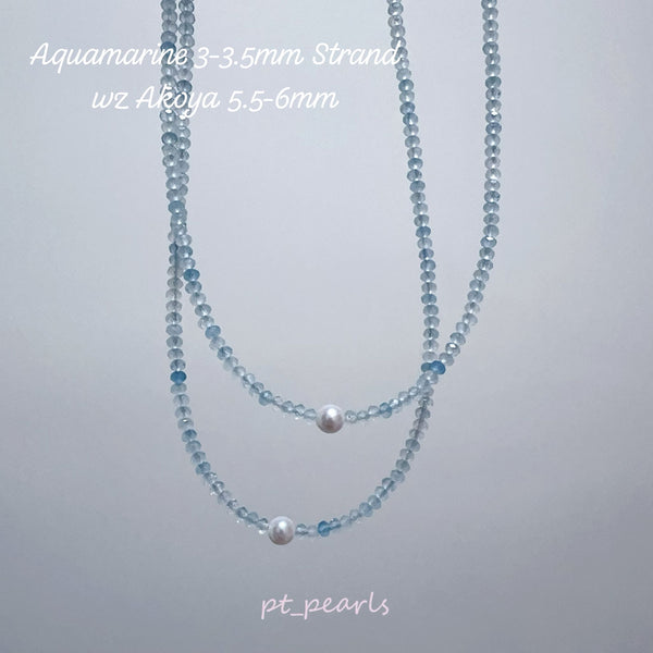 Akoya & 海藍寶頸鏈 | Akoya & Aquamarine Strand