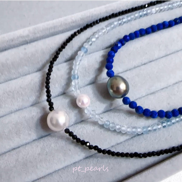 日本珍珠 Akoya / 大溪地配半寶石頸鏈 | Akoya / Tahiti & Gemstones Strand
