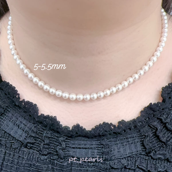 極光 Akoya 櫻花粉色 5-5.5mm 珠鏈 | Aurora Akoya Sakura Pink 5-5.5mm Pearl Strand