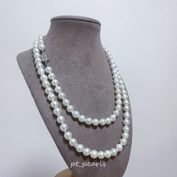 (香港展限定)  極光 Akoya 無調色 7-7.5mm 80cm珠鏈 | Aurora Akoya Non Color Treated 7-7.5mm 80cm Pearl Strand