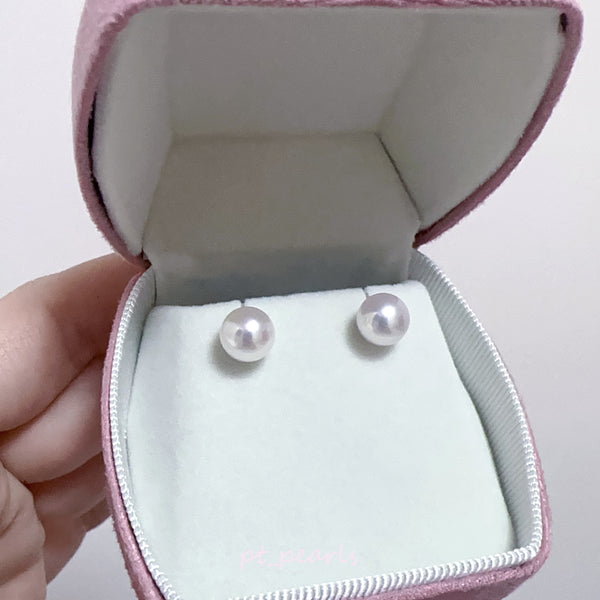(限定價）Akoya 極光Rose Premium 8.0mm耳環 連真科研大證書 | Akoya Aurora Rose Premium 8.0mm Earrings with Japan PSL certificate
