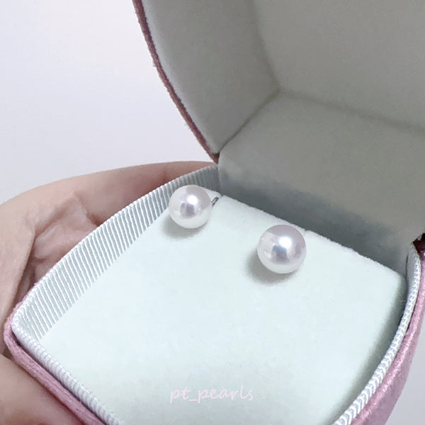 (限定價）Akoya 極光Rose Premium 8.0mm耳環 連真科研大證書 | Akoya Aurora Rose Premium 8.0mm Earrings with Japan PSL certificate