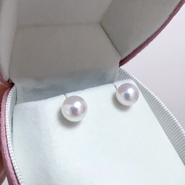 (限定價）Akoya 極光Rose Premium 8.0mm耳環 連真科研大證書 | Akoya Aurora Rose Premium 8.0mm Earrings with Japan PSL certificate