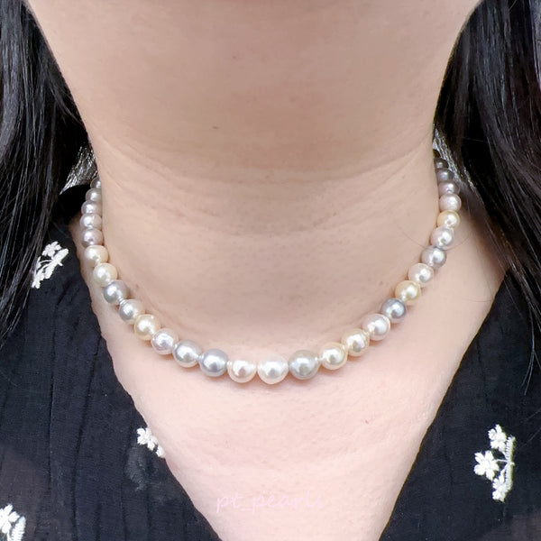 (限定價)  極光 Akoya 糖果色 無調色 7-8.5mm 珠鏈 | Aurora Akoya Candy Color Non Color Treated 7-8.5mm Pearl Strand