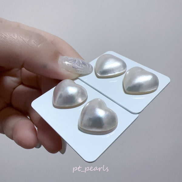 (限定價）日本心形馬貝 16-17mm耳環 | Japanese Heart Shape Mabe 16-17mm Earrings