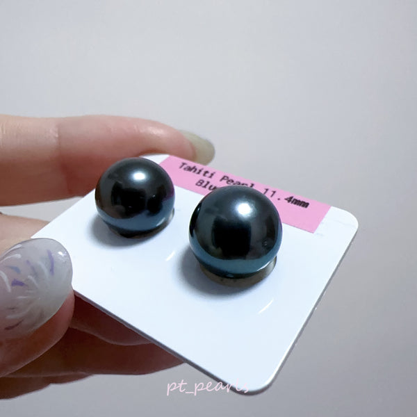 (限定價) 極光大溪地 藍綠色 11-12mm 耳環  | Aurora Tahiti Blue Green 11-12mm Earrings