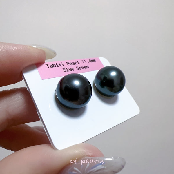 (限定價) 極光大溪地 藍綠色 11-12mm 耳環  | Aurora Tahiti Blue Green 11-12mm Earrings