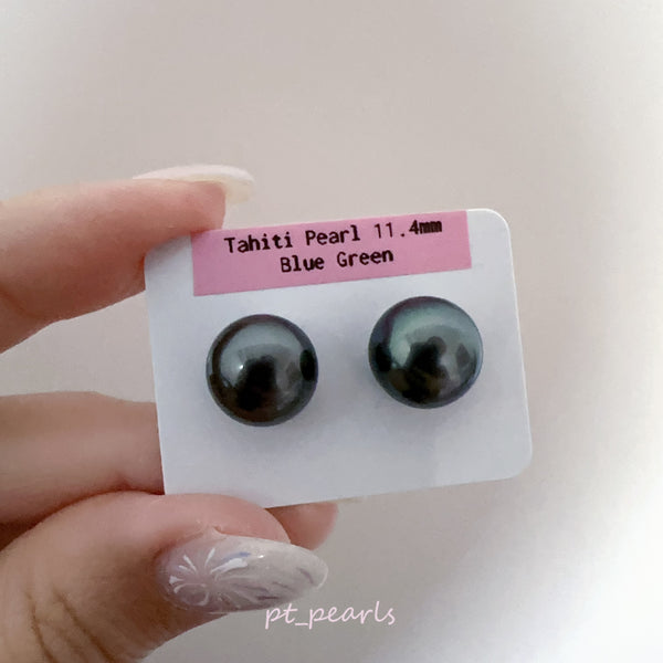 (限定價) 極光大溪地 藍綠色 11-12mm 耳環  | Aurora Tahiti Blue Green 11-12mm Earrings