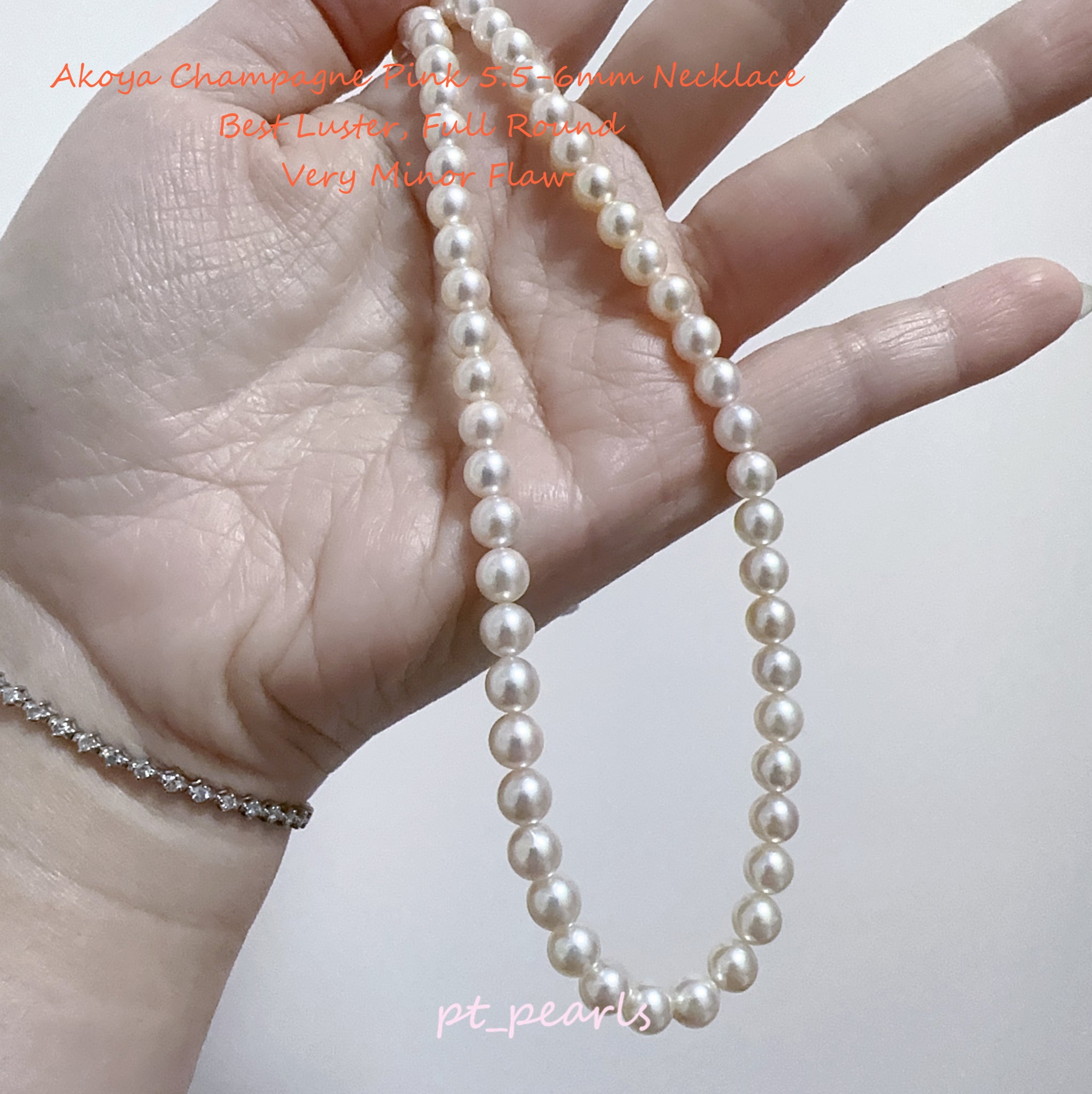 極光 Akoya 香檳粉色 5.5-6mm 頸鏈 | Aurora Akoya Champagne Pink 5.5-6mm Necklace