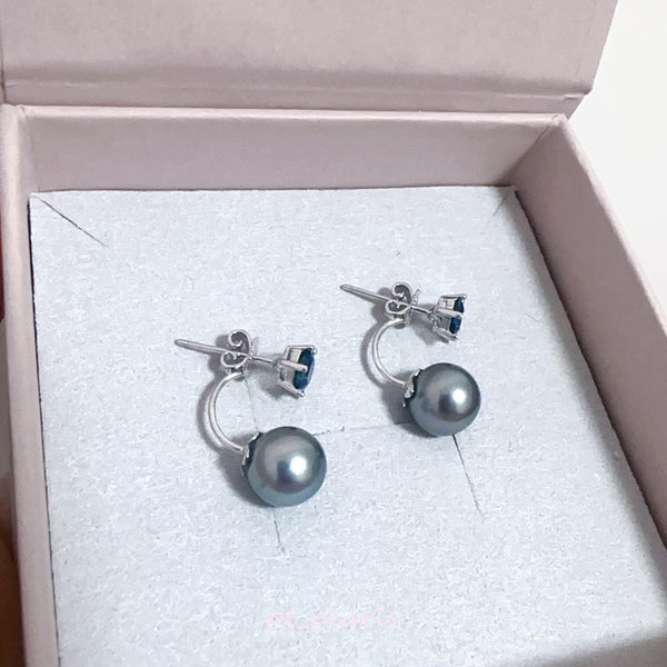 1卡20份托帕石 (Topaz) 耳環 連9-10mm 大溪地耳迫配件| 1.2 carat Topaz Earrings with 9-10mm Tahiti Backings