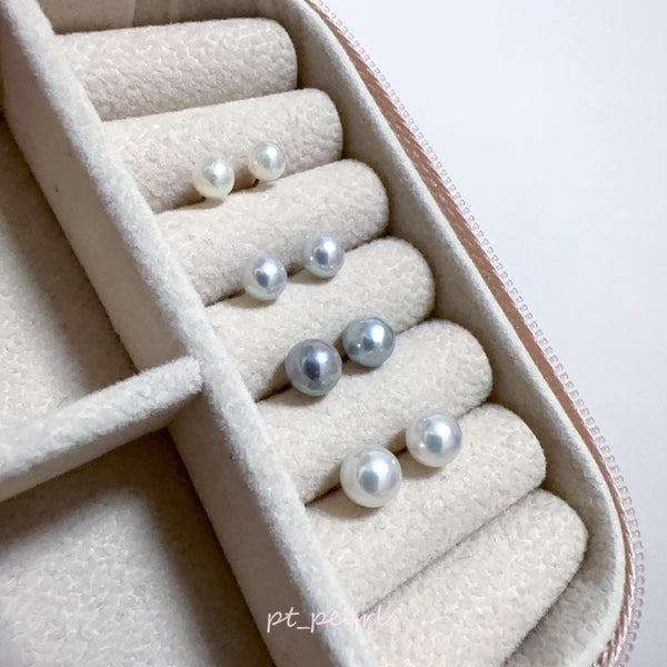 (限定價) 極光 Akoya 4-6.5mm 無調色 耳環 | Aurora Grade Akoya 4-6.5mm Non Color Treated Earrings