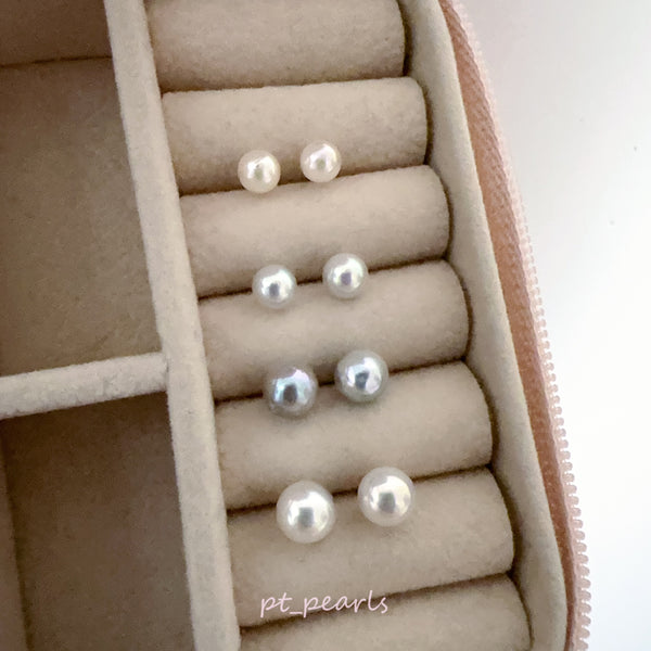 (限定價) 極光 Akoya 4-6.5mm 無調色 耳環 | Aurora Grade Akoya 4-6.5mm Non Color Treated Earrings