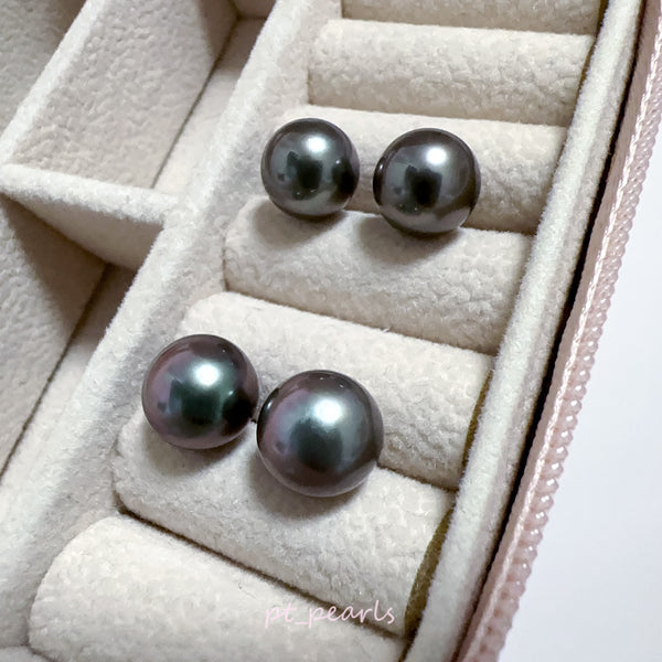 頂級極光大溪地 9-10 / 10-11mm 耳環 | Top Grade Aurora Tahiti Pearl 9-10 / 10-11mm Earrings