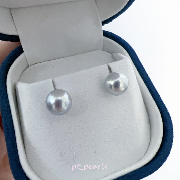 超特價 無調色 極鏡面 Akoya 8.5-9mm 耳環 | Special Offer Mirror Luster Akoya 8.5-9mm Earrings