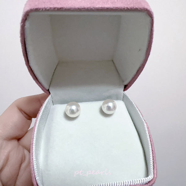 Akoya 極光天女 無調色 8.3mm耳環 連真科研大證書 | Akoya Aurora Tennyo Non Color Treated 8.3mm Earrings with Japan PSL certificate