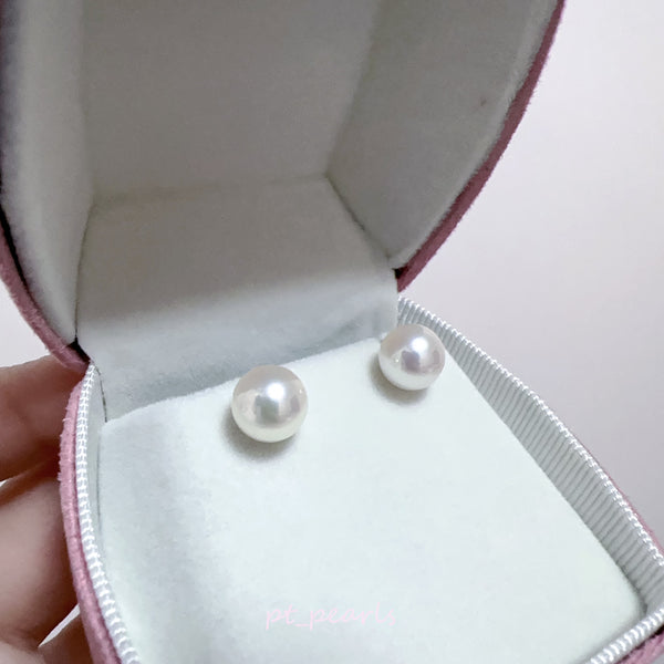 Akoya 極光天女 無調色 8.3mm耳環 連真科研大證書 | Akoya Aurora Tennyo Non Color Treated 8.3mm Earrings with Japan PSL certificate