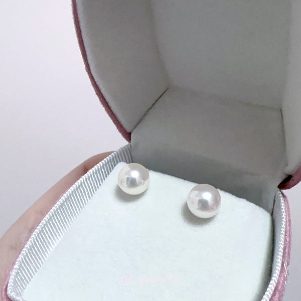 Akoya 極光天女 無調色 8.3mm耳環 連真科研大證書 | Akoya Aurora Tennyo Non Color Treated 8.3mm Earrings with Japan PSL certificate