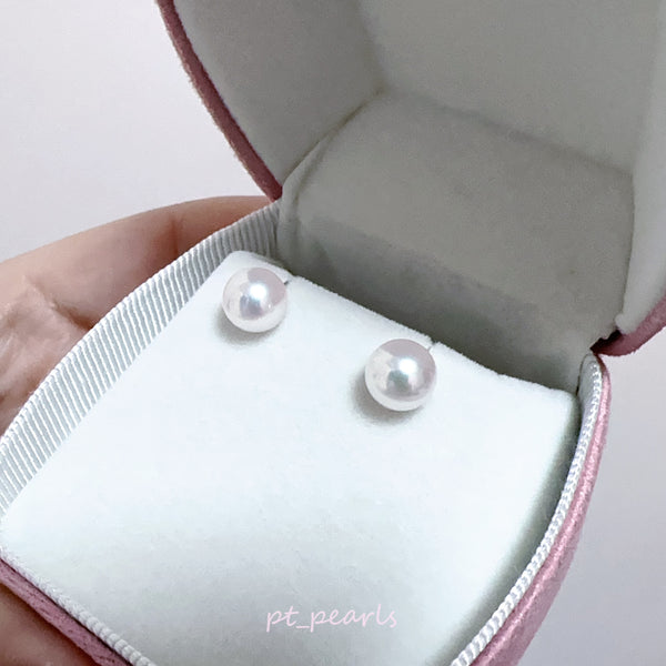 Akoya 極光天女 7.5mm耳環 連真科研大證書 | Akoya Aurora Tennyo 7.5mm Earrings with Japan PSL certificate