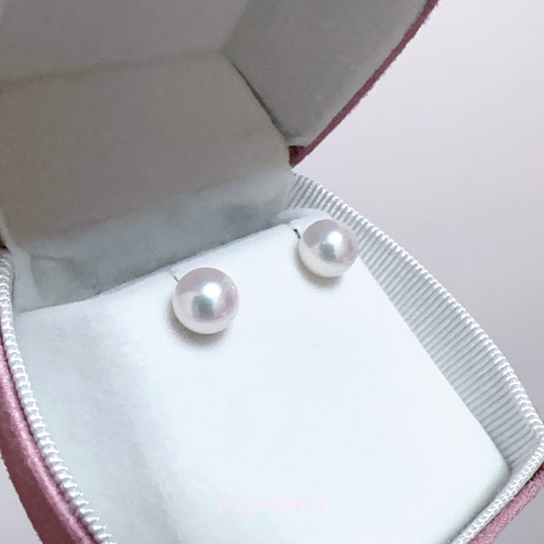 Akoya 極光天女 7.5mm耳環 連真科研大證書 | Akoya Aurora Tennyo 7.5mm Earrings with Japan PSL certificate