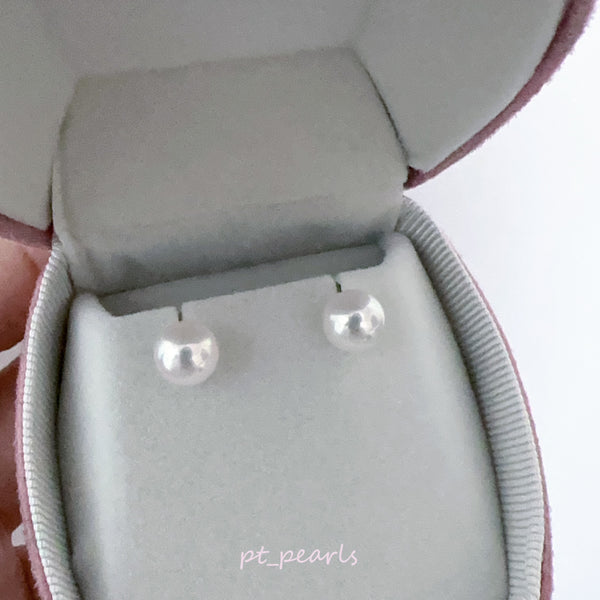 Akoya 極光天女 7.5mm耳環 連真科研大證書 | Akoya Aurora Tennyo 7.5mm Earrings with Japan PSL certificate