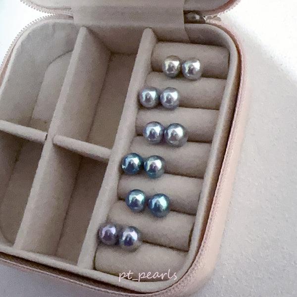 Akoya 極光巴洛克 人魚色無調色 7.5-8mm耳環 | Aurora Akoya Baroque Mermaid Color Non Color Treated 7.5-8mm Earrings