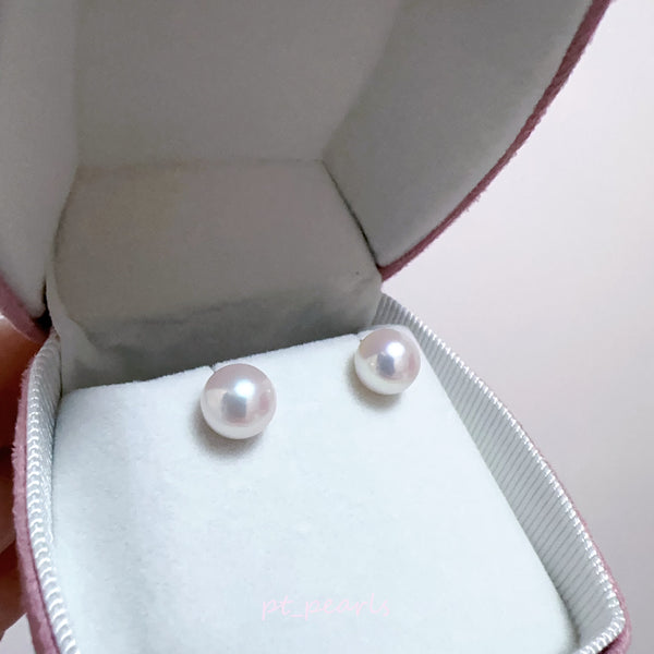 (限定價) Akoya 極光Rose 8.0mm耳環 連真科研小卡證 | Akoya Aurora Rose 8.0mm Earrings with Japan PSL Card Cert