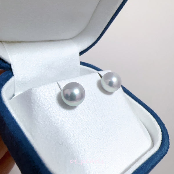 超特價 無調色 極鏡面 Akoya 8.5-9mm 耳環 | Special Offer Mirror Luster Akoya 8.5-9mm Earrings