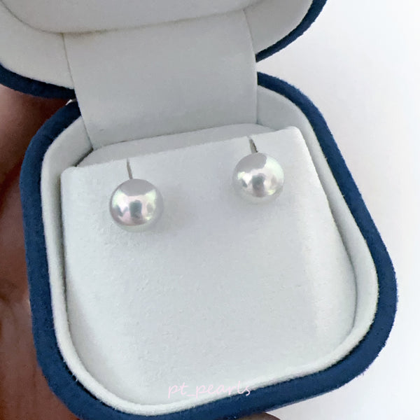 超特價 無調色 極鏡面 Akoya 8.5-9mm 耳環 | Special Offer Mirror Luster Akoya 8.5-9mm Earrings