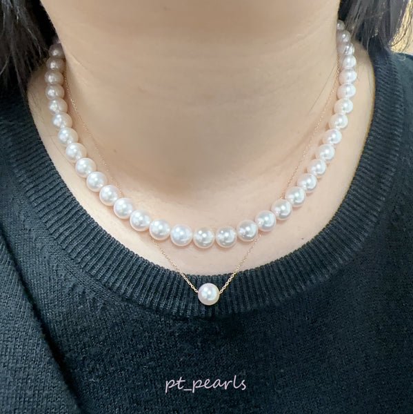 花珠級 極光 Akoya 幻彩櫻花粉色 7.5-8mm 珠鏈 | Hanadama Grade Aurora Akoya Rainbow Sakura Pink 7.5-8mm Pearl Strand