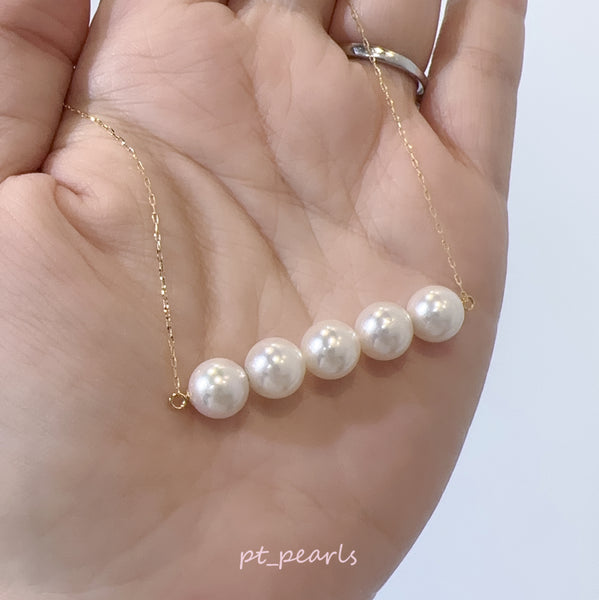 Akoya 5珠平衡木頸鏈 | Akoya 5 Pearls Necklace