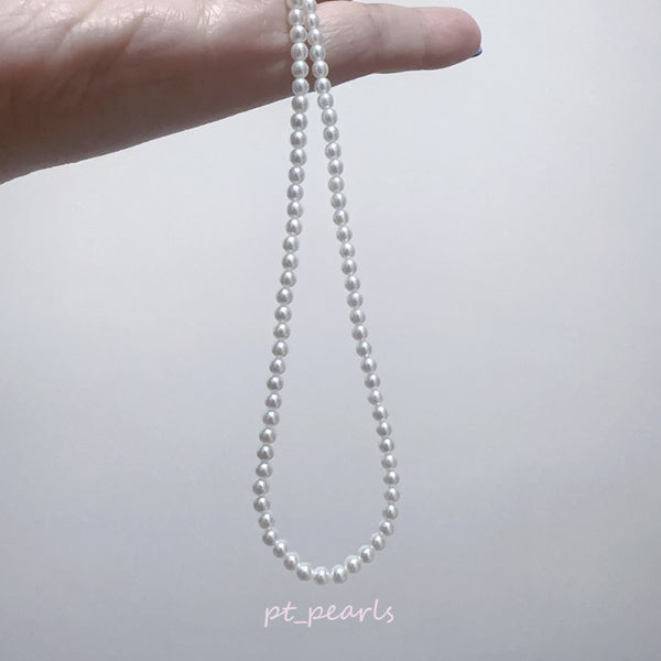 極光彩凜珠 無調色 3-3.5mm珠鏈 (連真科研證書) | Aurora Non Color Treated Sailin 3-3.5mm Necklace with Japan PSL Certificate