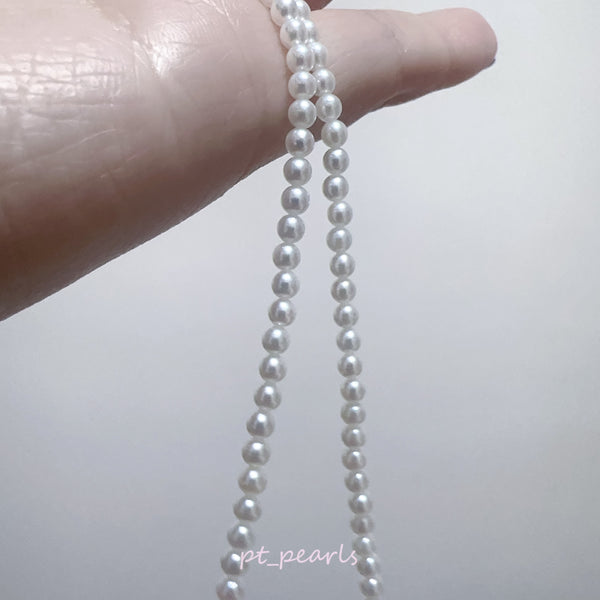 極光彩凜珠 無調色 3-3.5mm珠鏈 (連真科研證書) | Aurora Non Color Treated Sailin 3-3.5mm Necklace with Japan PSL Certificate