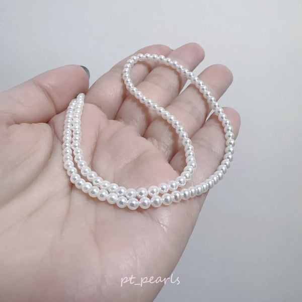 極光彩凜珠 無調色 3-3.5mm珠鏈 (連真科研證書) | Aurora Non Color Treated Sailin 3-3.5mm Necklace with Japan PSL Certificate