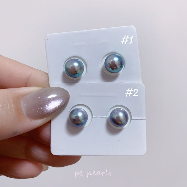 Akoya 極光巴洛克 人魚色無調色 7.5-8mm耳環 | Aurora Akoya Baroque Mermaid Color Non Color Treated 7.5-8mm Earrings