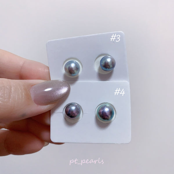 Akoya 極光巴洛克 人魚色無調色 7.5-8mm耳環 | Aurora Akoya Baroque Mermaid Color Non Color Treated 7.5-8mm Earrings