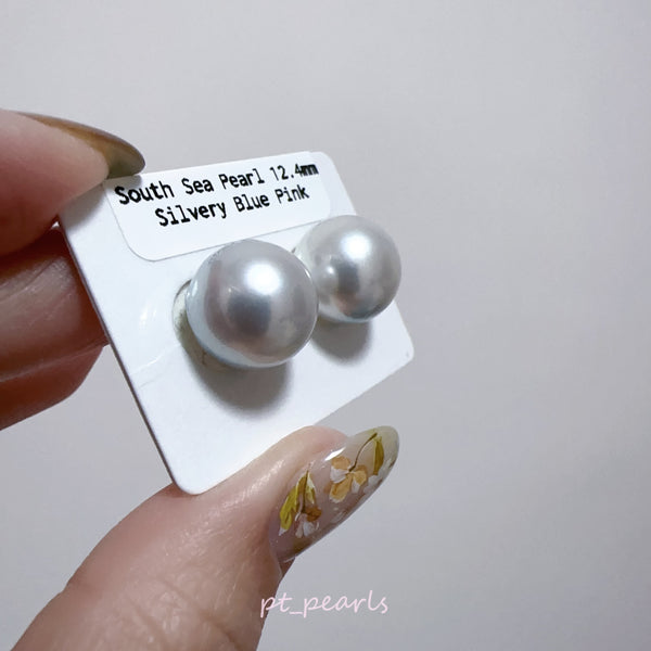 (母親節優惠) 極光澳白珍珠 銀藍粉色 12.4mm 配18K配件 | (Mother’s Day Special) Aurora South Sea Pearl in Silvery Blue 12.4mm with 18K setting
