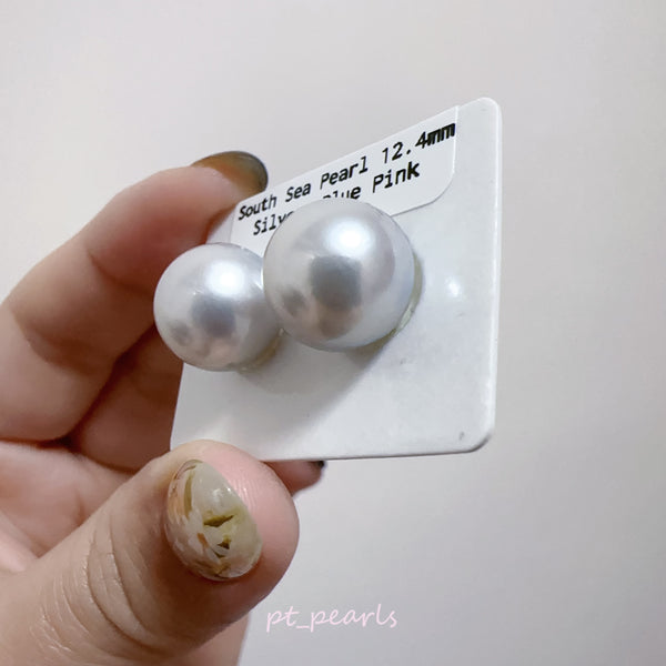 (母親節優惠) 極光澳白珍珠 銀藍粉色 12.4mm 配18K配件 | (Mother’s Day Special) Aurora South Sea Pearl in Silvery Blue 12.4mm with 18K setting