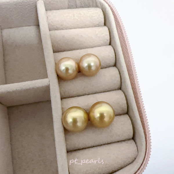 頂級極光南洋極濃金珠 10-11 / 11-12mm 配18K配件 | Top Grade Aurora South Sea Deep Gold Pearl 10-11 / 11-12mm with 18K setting
