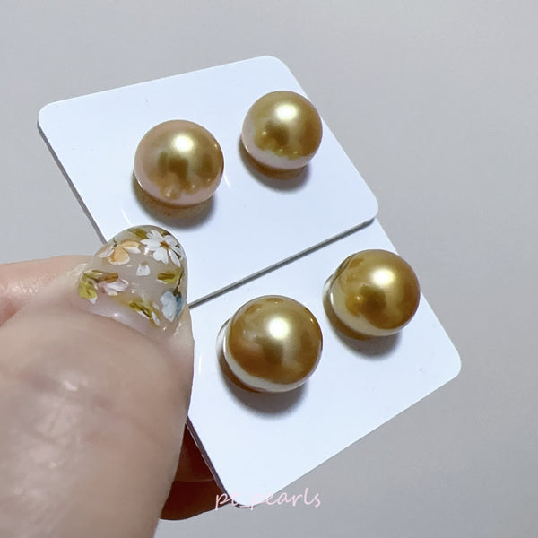 頂級極光南洋極濃金珠 10-11 / 11-12mm 配18K配件 | Top Grade Aurora South Sea Deep Gold Pearl 10-11 / 11-12mm with 18K setting