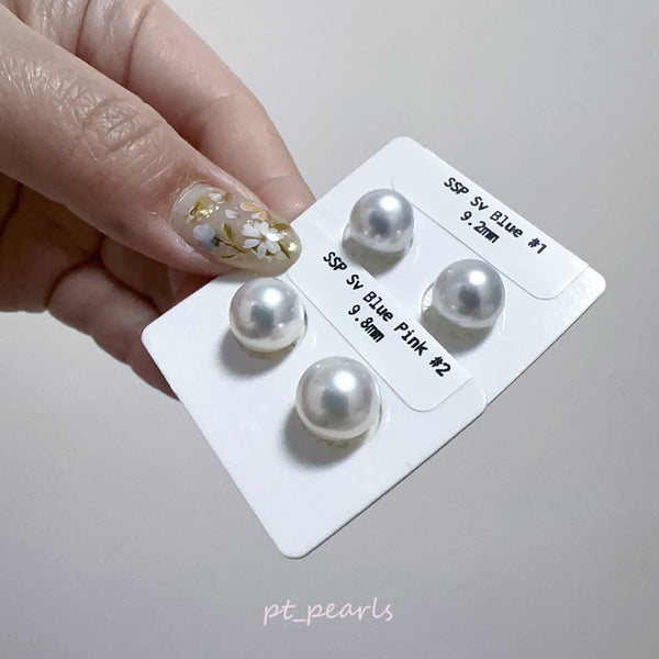 AAAA級極光澳白珍珠 銀藍色 9-10mm 配18K配件 | AAAA Grade South Sea Pearl in Silvery Blue 9-10mm with 18K setting